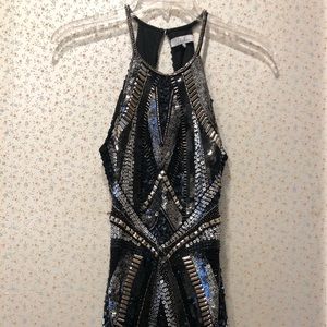 Parker Black Beaded Cocktail Dress